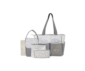 Pañalera Gris Estrellita Baby Essentials Ad Sutton