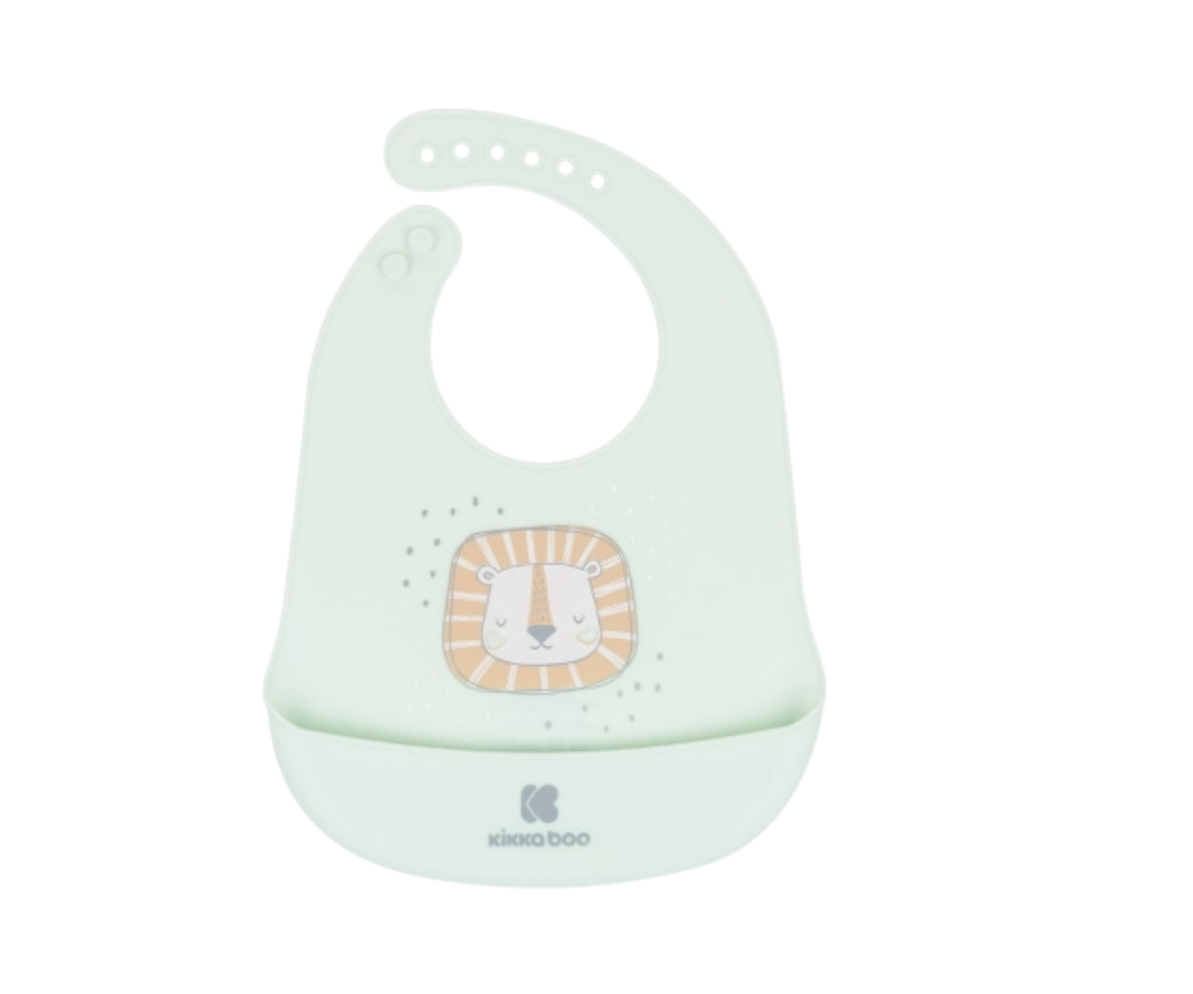 Baberos Silicona Menta Savanna Kikkaboo