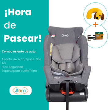 Combo Asiento de Auto Space One Kai + Soporte Para Cuello y H de Seguridad