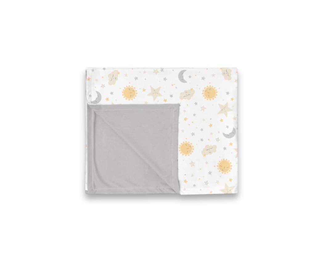 Manta Estrella Sol Y Luna | Gris B4 Baby