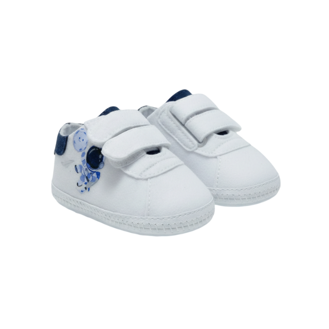 Zapatilla Bebe Blanco Astronauta / Velcro - B4Baby