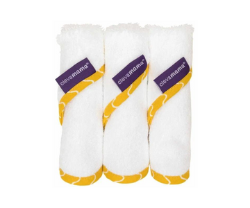 Set 3 Toallitas De Bambú | Blanco / Amarillo  Clevamama