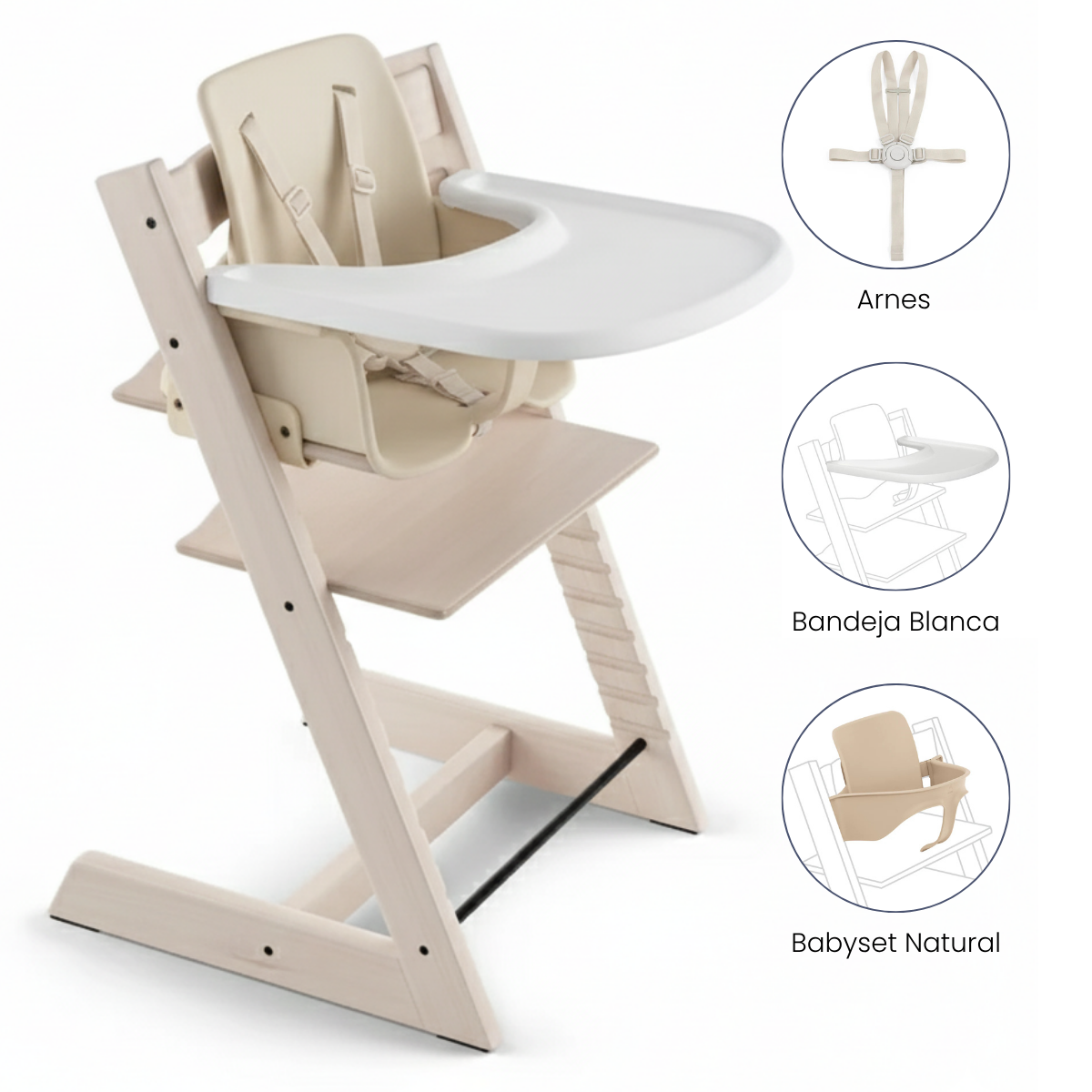 whitewash stokke Combo Silla de Comer Tripp Trapp