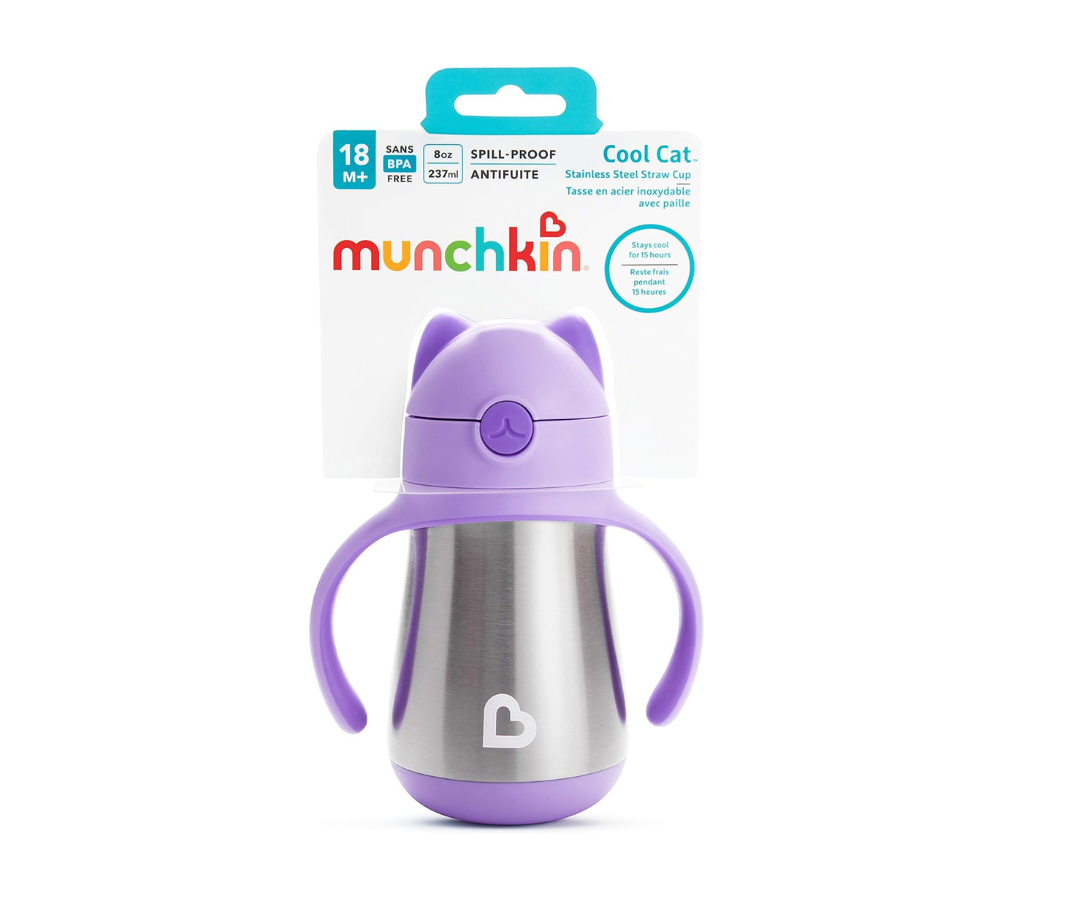 Vaso Cool Cat 8 Oz Morado Munchkin