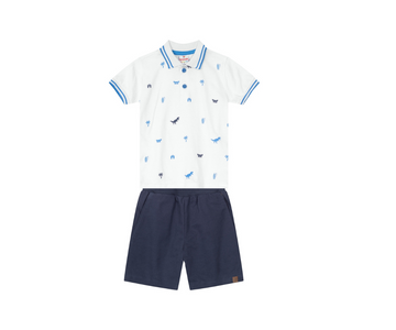 Conjunto Para Bebé Camisa Polo Y Bermuda Brandili