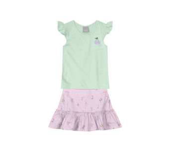 Conjunto Blusa Y Falda Shorts Niña Brandili