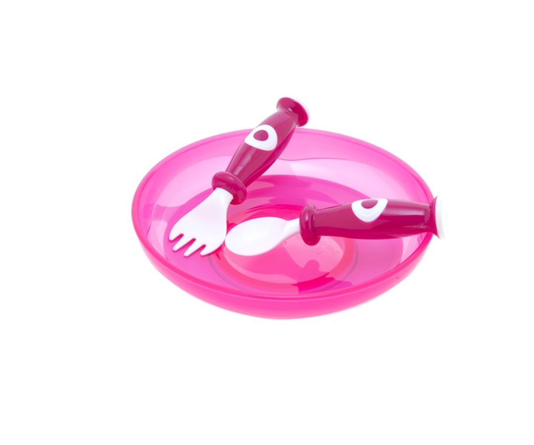 Plato Con Cubiertos Pink Born