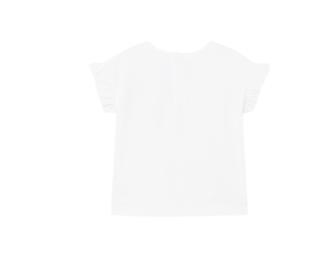 Camiseta Manga Corta Niña Blanca Mayoral