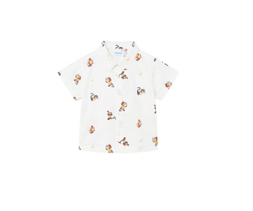 Camisa Manga Corta Estampada Bco Banana Mayoral