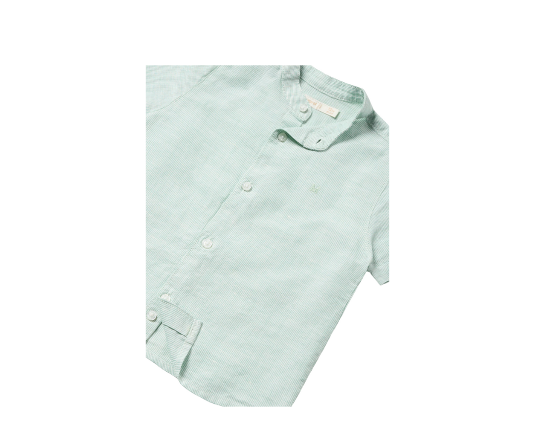 Camisa Cuello Mao Lino Eucalipto Mayoral