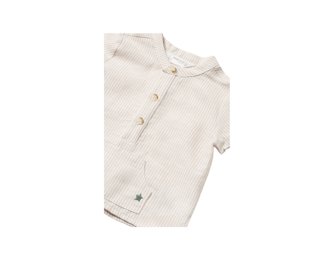 Conjunto Pantalón Corto Y Camisa Bebes Eucalipto Mayoral