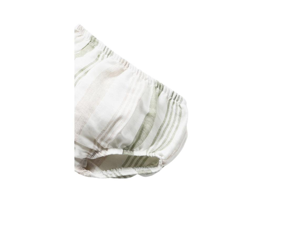 Vestido Rayas Lino Bebas Eucalipto Mayoral