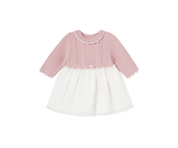 Vestido Combinado Tricot Rosa Baby Mayoral