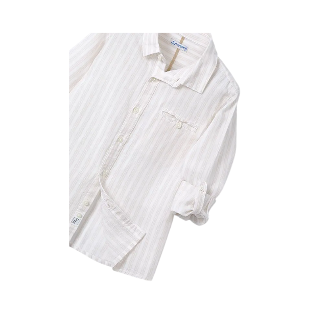 Camisa m/l lino Rayas - Mayoral
