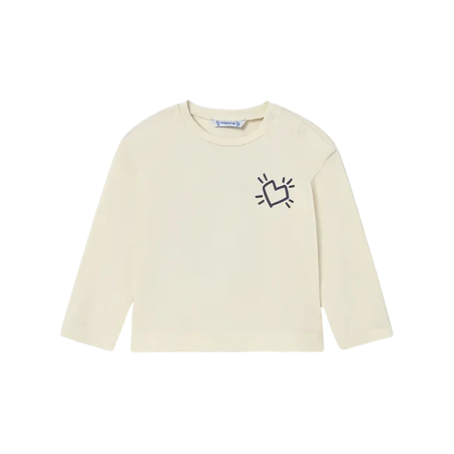 Camiseta M/L Print Espalda Niña | Macchiato - Mayoral