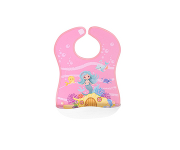 Baberos Plástico Con Bolsillo | Rosado Sevibebe