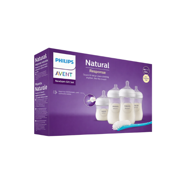 Set 4 Biber Nat 3.0 (2x4oz + 2x9oz) + Cepil +Chu - Avent