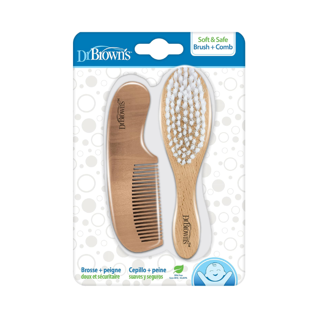 Set De Cepillo Y Peine Cerdas Suaves De Madera - Dr. Browns