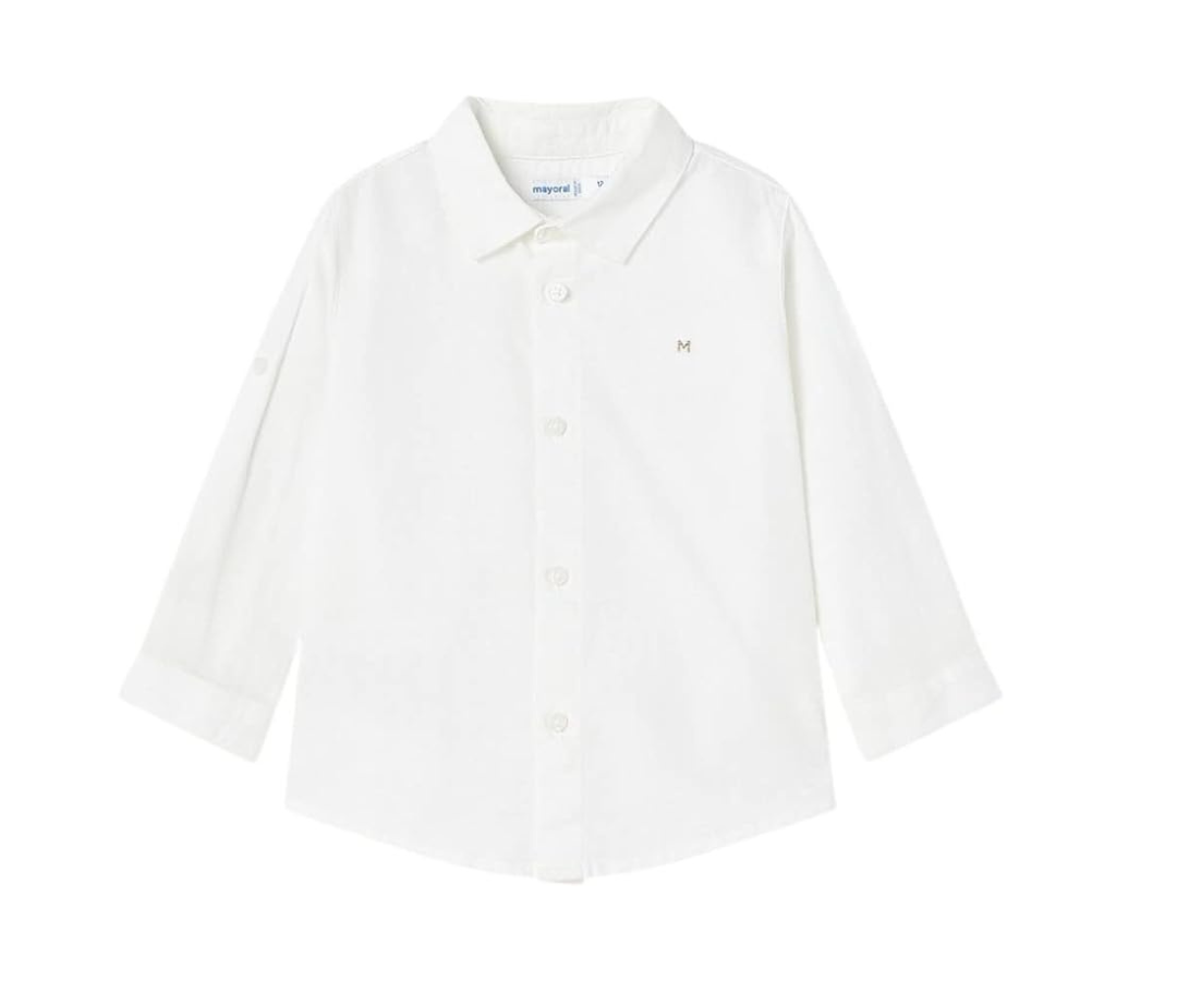 Camisa blanca lino niño shop