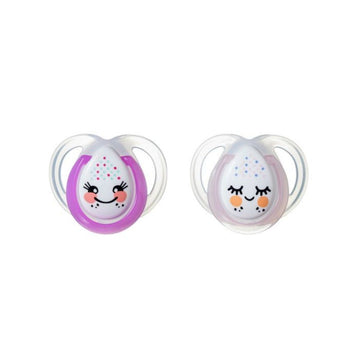 CHUPONES NIGHT TIME 0-6M ROSADO X 2 UNIDADES