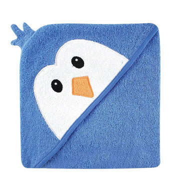 TOALLA C/ CAPUCHA PINGUINO NIÑO CELESTE