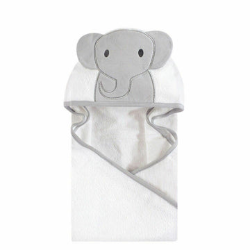 TOALLA C/CAPUCHA ELEFANTE NIÑO BLANCA