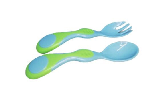 CUCHARA Y TENEDOR PLASTICO SOFT GRIP