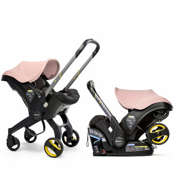 COCHE CON ASIENTO DE AUTO Y BASE BLUSH PINK
