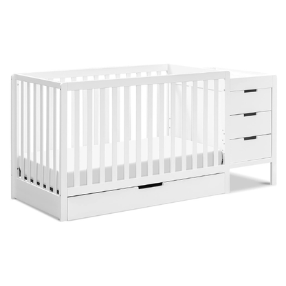 Cuna De Madera Colby 4 EN 1 Con Cambiador - Blanca