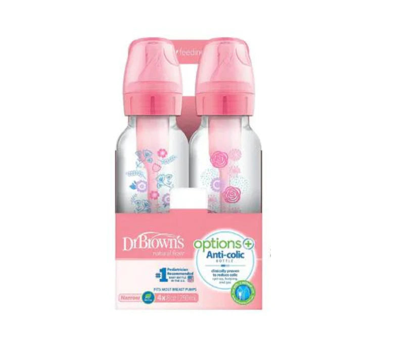 Set  X2 Biberones  B/S 8 Oz Rosa Dr. Browns