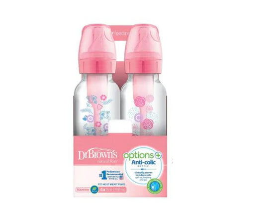 Set  X2 Biberones  B/S 8 Oz Rosa Dr. Browns