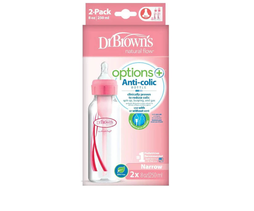 Set  X2 Biberones  B/S 8 Oz Rosa Dr. Browns