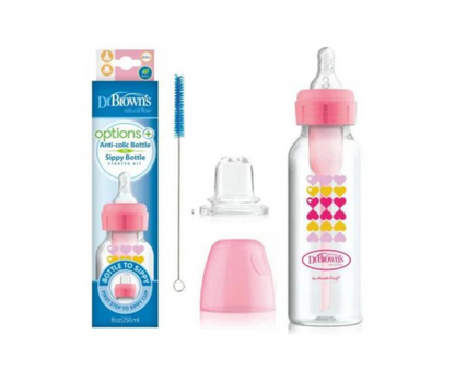 Biberón De Transición 2 EN 1 B/E 8OZ. Rosa Dr. Browns