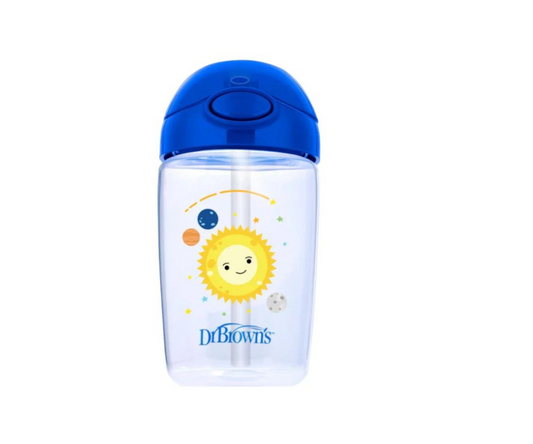 Vaso Con Pajita 12 Oz Azul  Dr. Browns