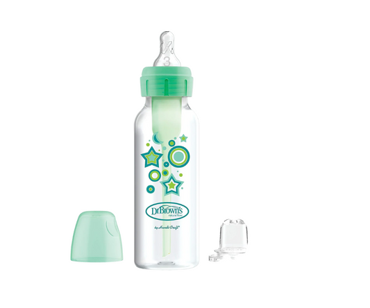 Biberón de Transición 2 en 1 B/S 8 Oz | Verde Estrellas - Dr. Browns