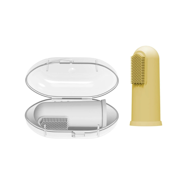 Set X2 Cepillos Silicona / Estuche Gris Y Amarillo - Dr. Browns