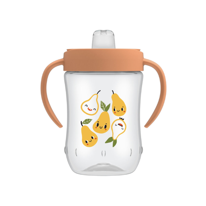 Vaso Con Asas B/ Suave Antiderrame | Naranja - Dr. Browns