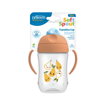 Vaso Con Asas B/ Suave Antiderrame | Naranja - Dr. Browns