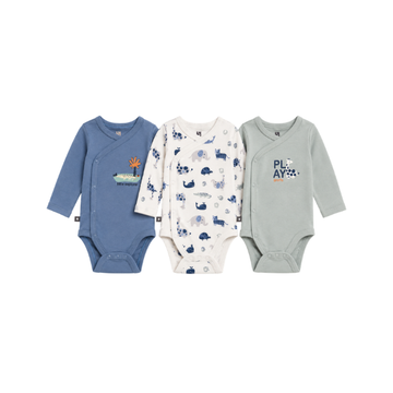 Conjunto 3 Enterizos ML Cruzado | Animals - B4baby