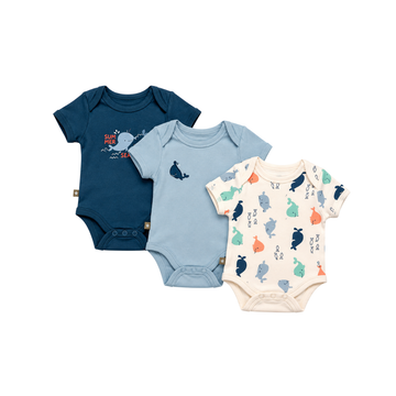 Conjunto 3 Enterizos Manga Corta | Ballena - B4baby