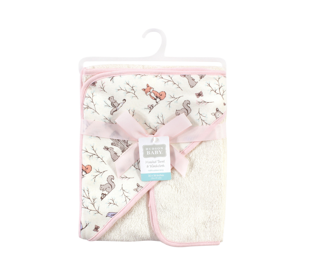 Toalla Con Capucha Y Toallita Para Baño Hudson Baby