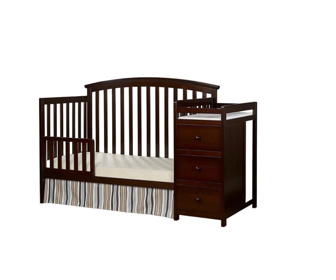 Cuna Con Cambiador | Deep Brown Craft Chid