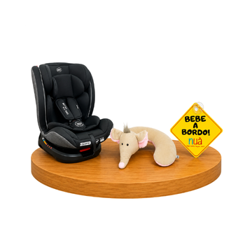 Combo Born Asiento de Auto Delta Plus Giratorio Iso Fix + Bebé a Bordo + Soporte para Cuello | Elefante - Born