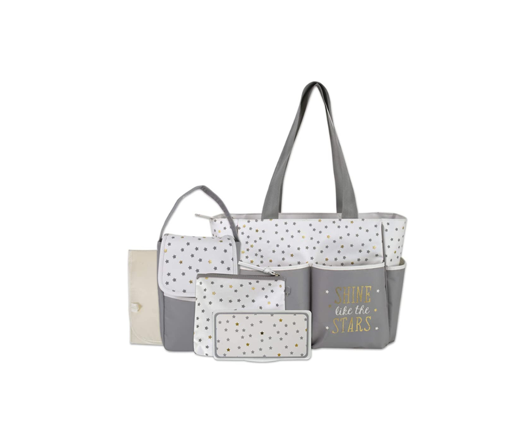 Pañalera Gris Estrellita Baby Essentials Ad Sutton