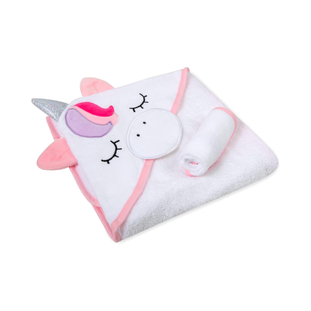 Toalla Blanca Unicornio - Hudson Baby