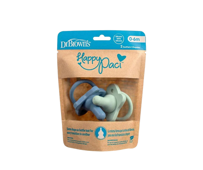 SET 2 CHUPONES SILICONA HAPPY PACI VERDE Y AZUL