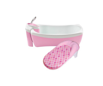 Bañera Rosa Con Soporte Y Ducha Summer Infant