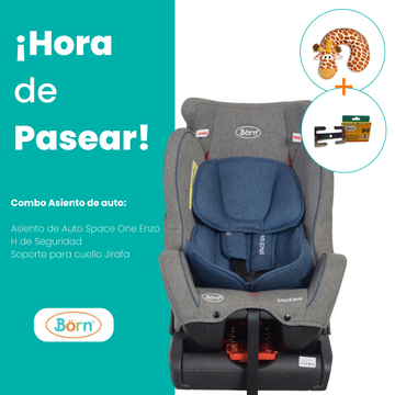 Combo Asiento de Auto Space One Enzo + Soporte Para Cuello y H de Seguridad