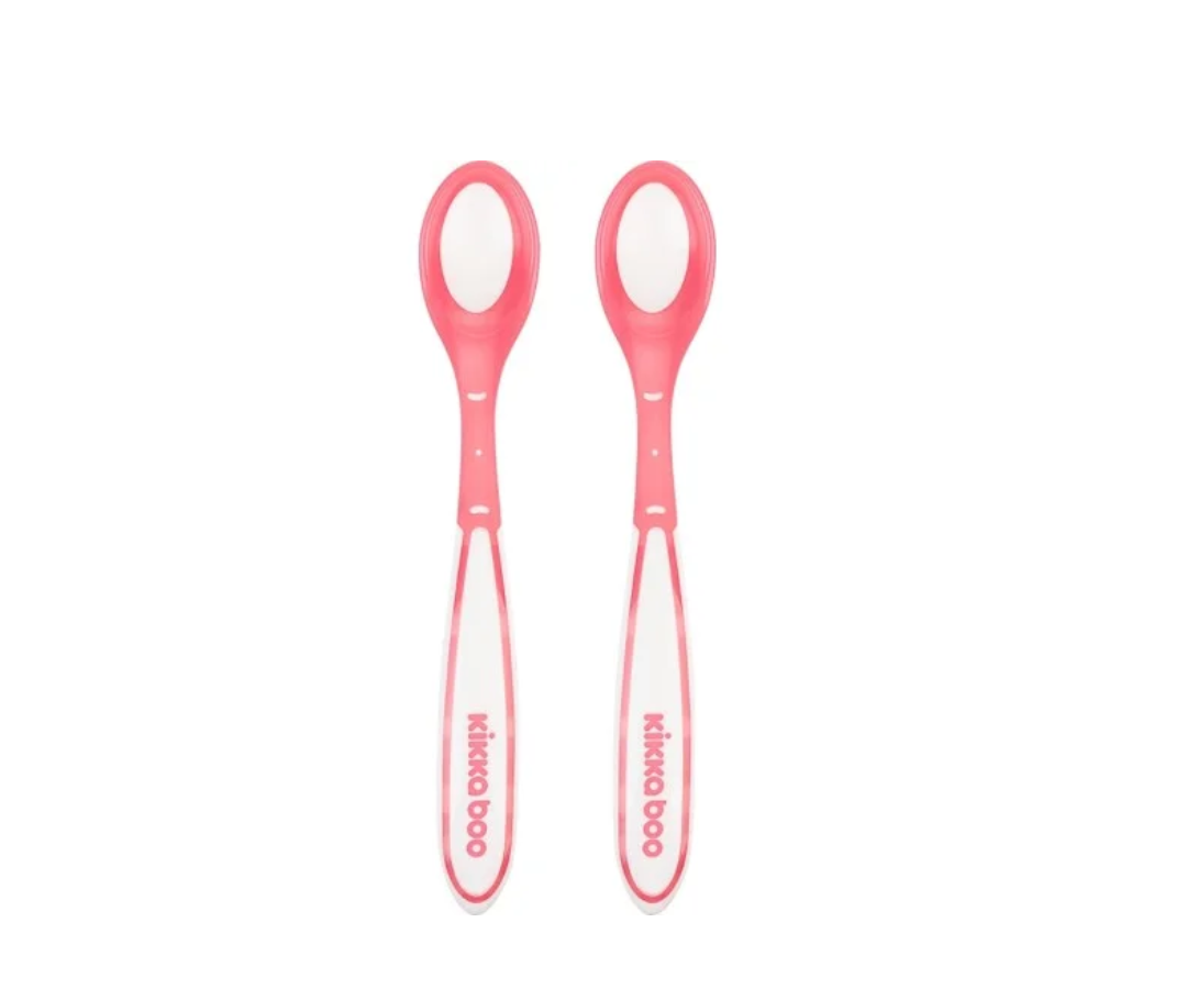 Cucharas Heat Sensing X2 Rosado Kikkaboo