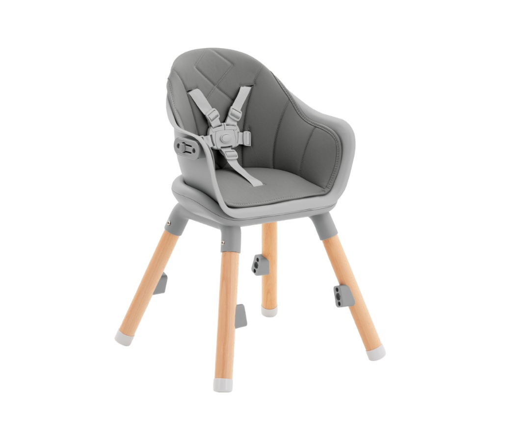 Silla De Comer Woody 2 En 1 | Gris Kikkaboo